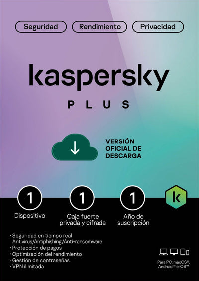 Kaspersky PLUS (Internet Security) / 1 Dispositivo / 1 Cuenta KPM / 1 año / Base - NOORHS Latinoamérica, S.A. de C.V.