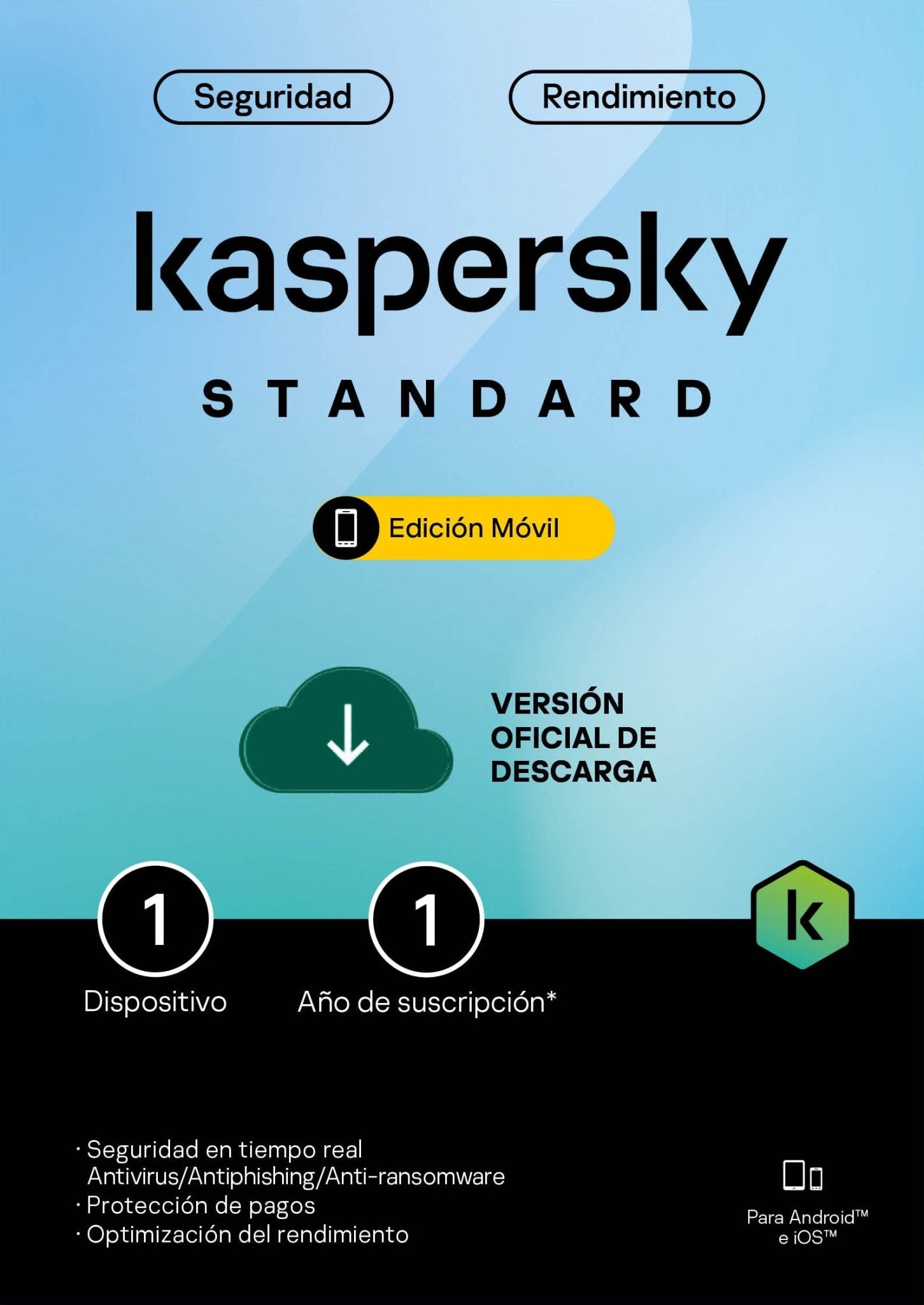kaspersky STANDAR MOBILE (ANDROID -IOS) / 1 dispositivo / 1 año / base - NOORHS Latinoamérica, S.A. de C.V.