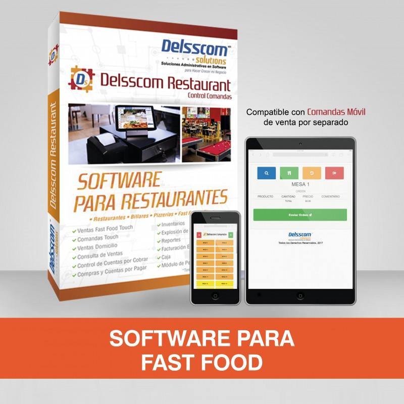 Restaurant Comandas & Fast Food (2 equipos, Pc o tabletas para comandas móviles Android o win). + McAfee Total Protection de obsequio - NOORHS Latinoamérica, S.A. de C.V.