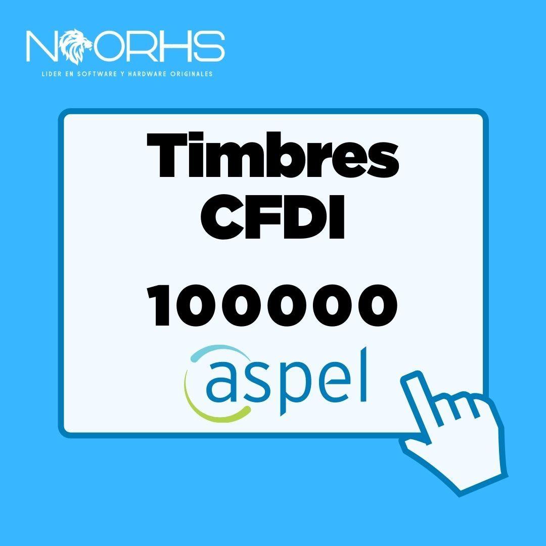 Timbres Fiscales Aspel sellado CFDI - 100000 TIMBRES - NOORHS Latinoamérica